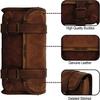 New Leather Brown Back Side Motorcycle Luggage Bag