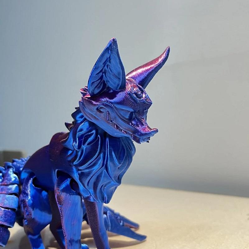 3D Printed Multi-joint Movable Model Nine-tailed Fox, Home Decoration, Children's Birthday Gift Toy