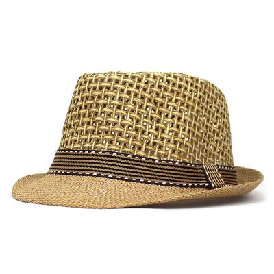 Britische Männer Strand Sonnenhüte Sommer Cowboy Fedora Retro Jazz Hut Atmungsaktive Stroh