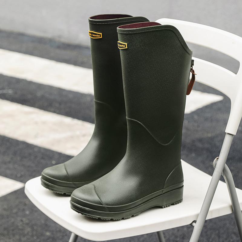 Rain Shoes Men's and Women's Non-slip Waterproof High Rain Boots Outdoor Wading Long Rubber Shoes Fishing Couple Hiking Shoes