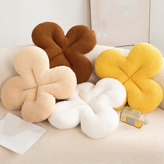 Throw Pillow Soft-touching Comfortable PP Cotton Stuffed Four Leaf Clover Shape Seat Cushion Home Decor