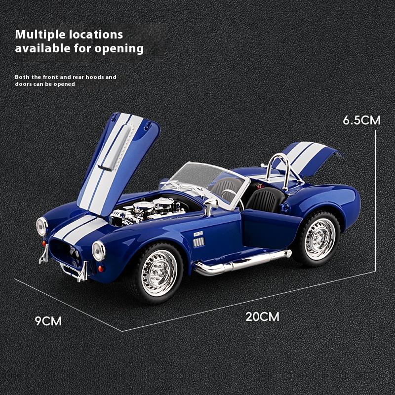 1:24 1965 Shelby Cobra Convertible Roadster Model Simulation Sound Light Pulling Tire Shock Absorbing Boys Birthday Gift