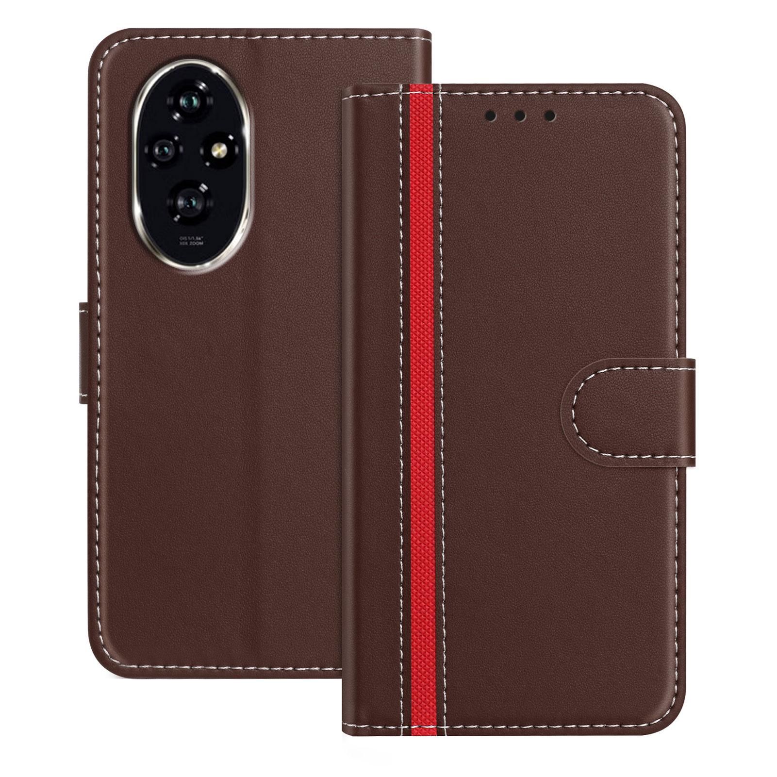 

For Honor 200 5G Phone Cases Wallet Stand Color Splicing Leather Cover with Magnetic Clasp E