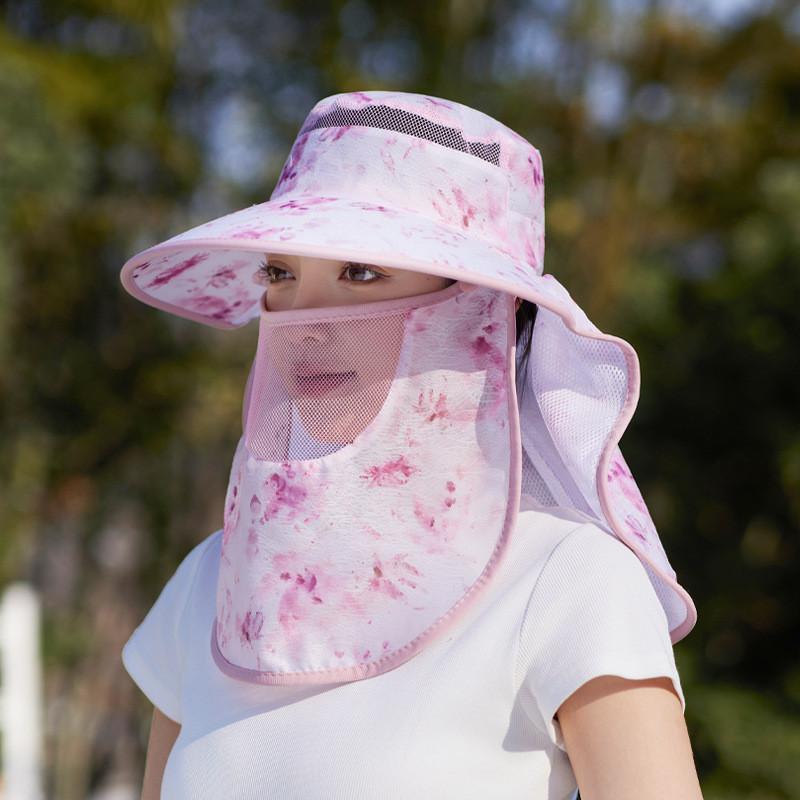 Outdoor Sun Protection Hat With Shoulder Cover For Women Summer Uv Blocker Lightweight Polyester