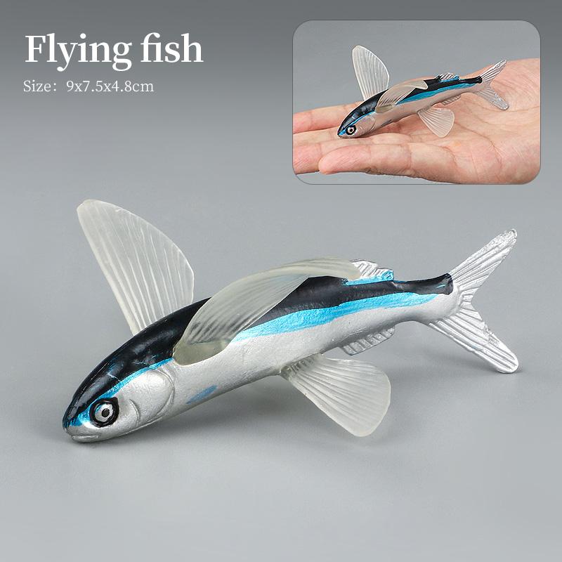 Set di Action Figure Modello Animali Marini - Pesci Oceanici Tonno Pesce Vela Persico Cernia Salmone PVC Giocattolo Educativo per Bambini