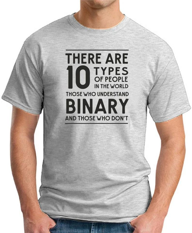 THERE ARE 10 TYPES OF PEOPLE T-SHIRT Funny Slogan Novelty Geeky Mens Science 1 S