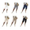 Leinen-Bermudashorts für Damen Knielang Elastischer Tunnelzugbund Shorts Sommerlich Lässig Strandoutfits mit Taschen