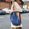 Denim Chest Bag Harajuku Men Women Shoulder Bag Large Capacity Adjustable Shoulder Straps Solid Color Fashion Female Waist Bag