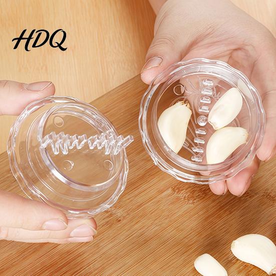 Transparent Garlic Crusher Press Manual Grinder Easy Operation Portable Chopper