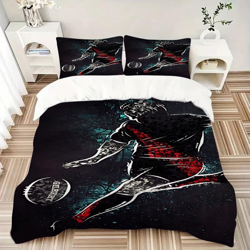 3pcs Football Player Bedding Set, Includes 1 Comforter + 2 Pillowcases, Without Pillow Inserts, Soft Comfortable, Lightweight Breathable, Pr