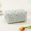 Cute Cherry Makeup Pouch Small Quilted Cosmetic Organizer Aesthetic Puffy Travel Toiletry Bag Cotton Pencil Purse with Zipper for Women Girls