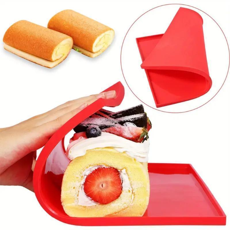 Lebensmittelechte Silikon-Backmatte 40×30cm Hitzebeständig Vielseitig für Biskuitrolle Pizza Kinder-Essmatte Küchenwerkzeuge