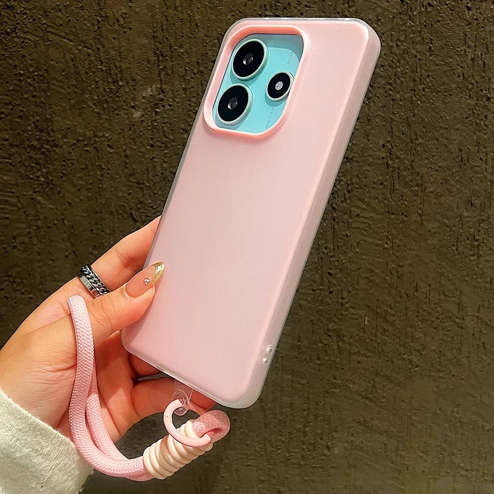 2 In1 Candy Clear Hand Strap Case For OPPO Reno 14F 13F 12F 11F 11 10 12 13 Pro 5G 7 4G 5 6 Lite A38 A79 A77 A57 A58 A79 A78 A60