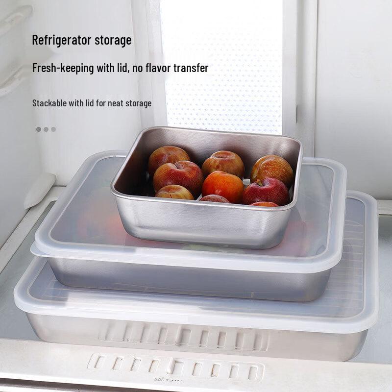 Stainless Steel Food Prep & Baking Pan with Lid