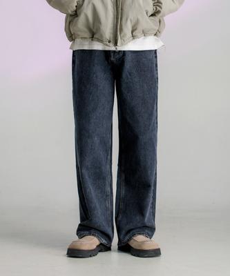 MODERN ARON Swing Wide Denim Pants Black Denim