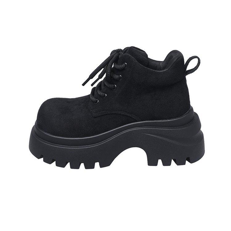 Thick-soled Martin boots women's 2025 new autumn and winter heightening Maillard rhubarb boots outdoor mountaineering short boots are popular