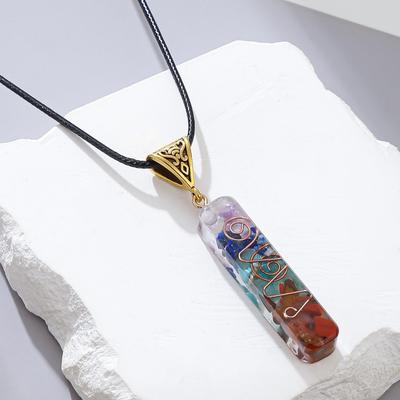 New Colorful Stone Necklace, Simple Natural Stone Pendant Chain, Unisex and Versatile Item Decoration