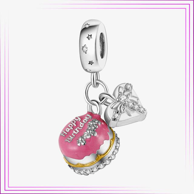 925 Sterling Sølv Hjerte Blomst Luftballong Flamingo Rosa Sjarm Plata De Ley Bil Katt Perle DIY For Originalt Armbånd Smykker