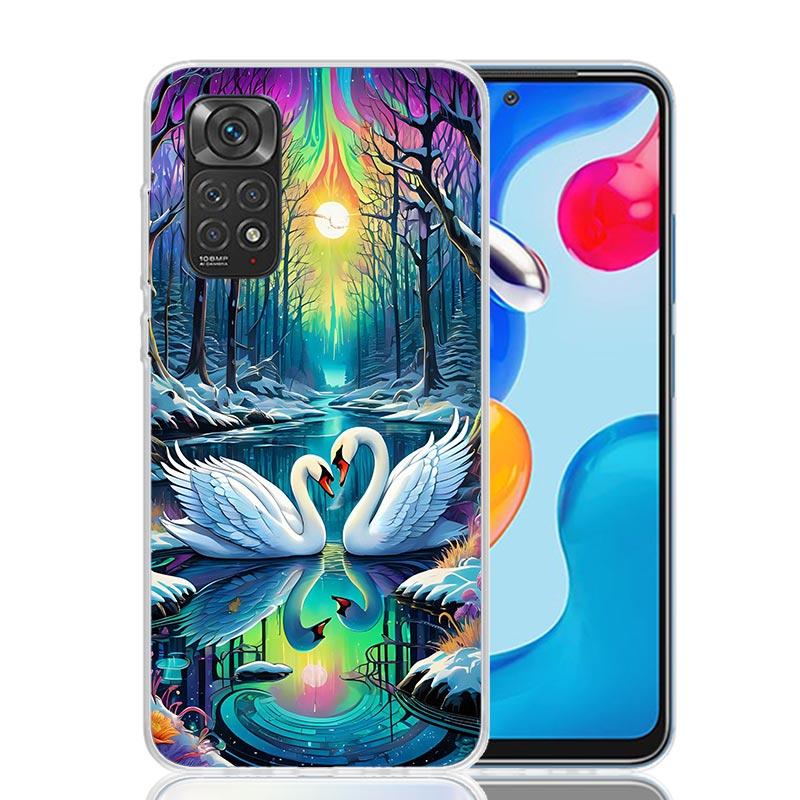 White Swan Grace Art Phone Case For Xiaomi Redmi Note 15 14 13 12S 12 Pro Plus 11S 11E 11 11T 10S 10 Art Soft Pattern Cover Redm