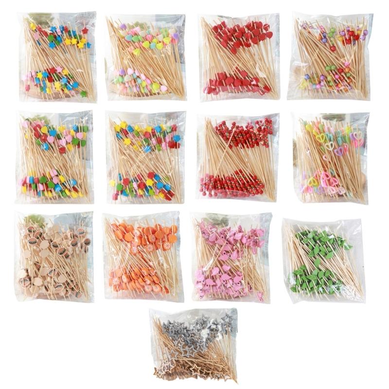 Pack Of 100 User Friendly Bamboos Skewers Camping Utensils For Cocktails Fruit Decorations Wedding Parties Supplies