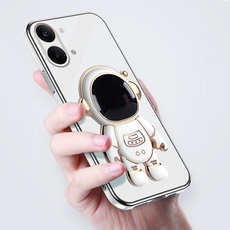For Xiaomi Poco X8 Pro Case Shining Astronaut Spaceman Bracket Holder Design Soft Plating For Xiaomi Poco X8 Pro Back Cover