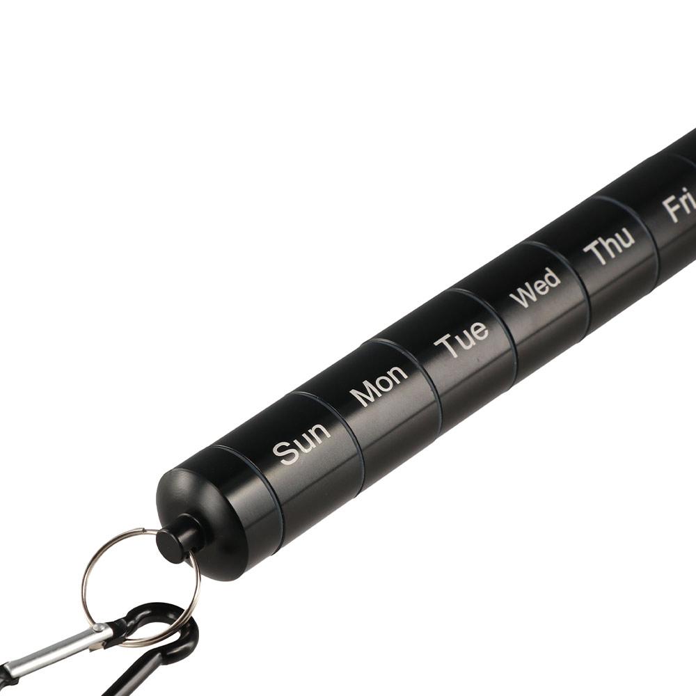 Compact Weekly Pill Box Aluminium Zinc Zinc Alloy Medicine Organizer Lightweight 7 Day Pill Case  Travel