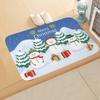 Christmas Themed Door Mat Santa Claus Snowman Gift Box Patterns Soft Non Slip Rug for Entryway Bathroom Xmas Decor