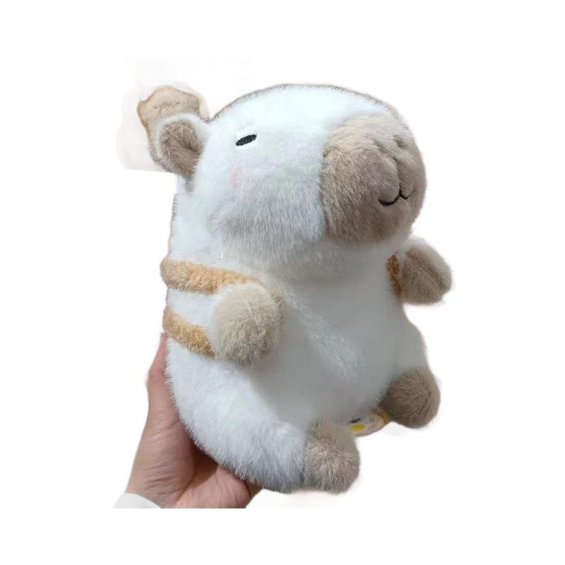 

Плюшевая игрушка капибара Кукла капибара Майяр Кукла-гамбургер на спине Тряпичная кукла 25cm