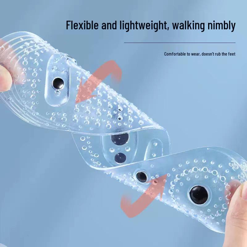 Pack of 8 Magnetic Massage Insoles, Soft PVC, Cuttable, Shock Absorbing, for Men & Women, Acupoint Foot Therapy