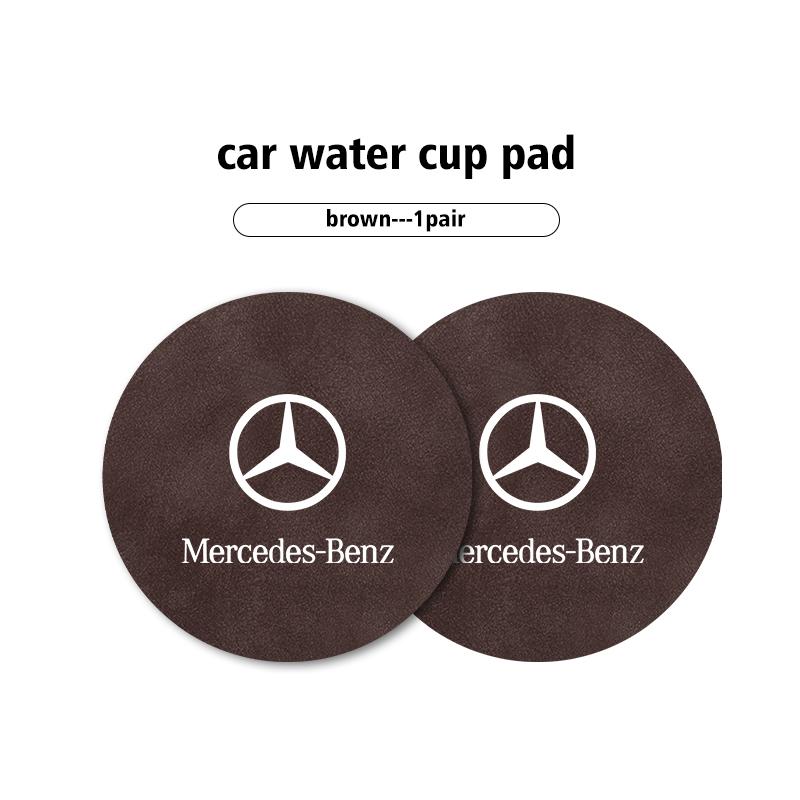 CRR1 Car Coaster Cup Slot Pad Suede Anti-Slip Interior Water Cup Mat For Mercedes Benz AMG A C E S G Class W201 W210 W108 W204 W205