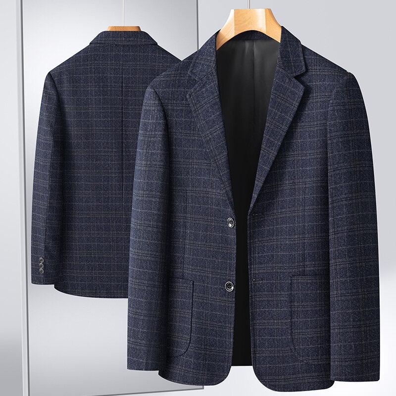 Men's Blazer Coat Fashion Middle-aged Business Casual Professional Wear Casual Loose British Style Sub-trend Four Seasons Suit