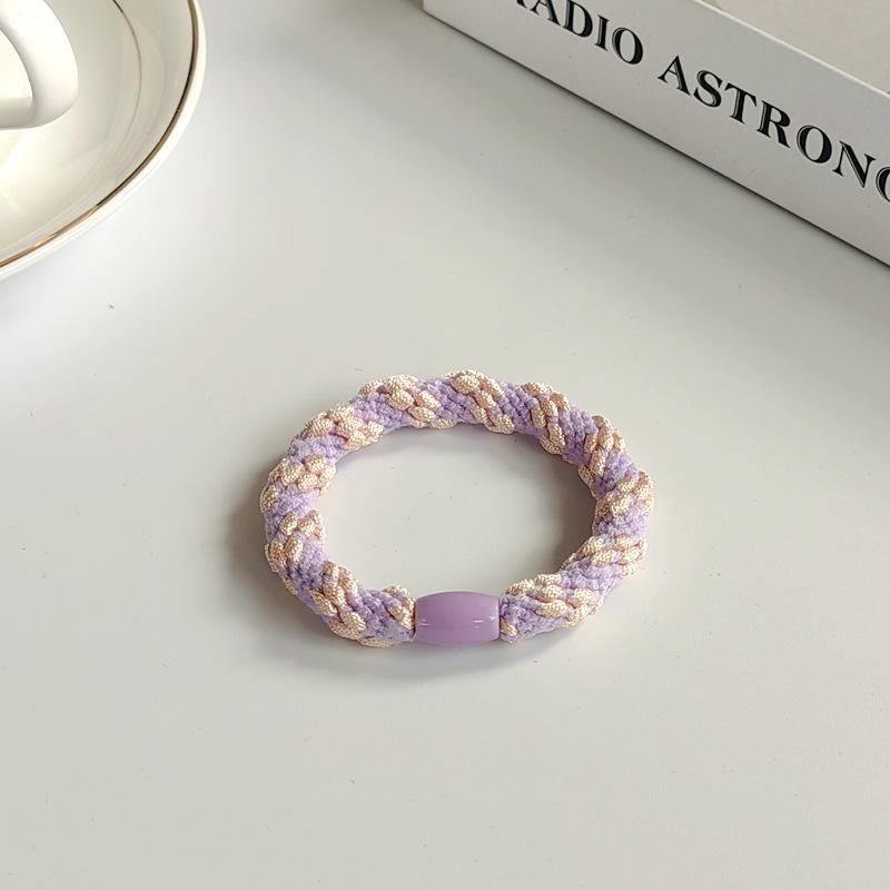 Women’s Cute Candy Color Elastic Braided Hair Ties with Leather Covers