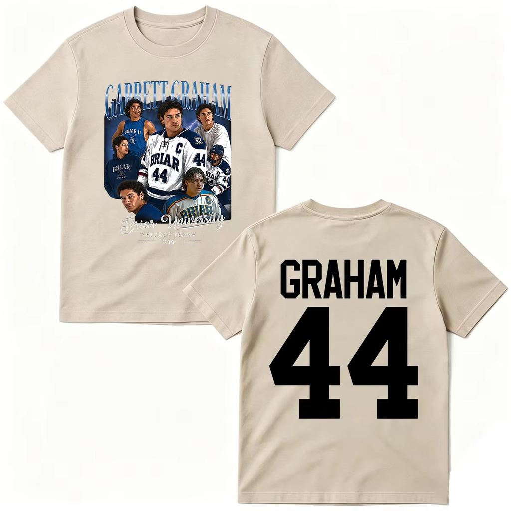 2026 Zomer Unisex Vintage Top Mode T-shirt Buiten de Campus Garrett Graham 44 T-shirts Briar University Hockey T-shirt Gotische Katoenen Oversized T-shirts