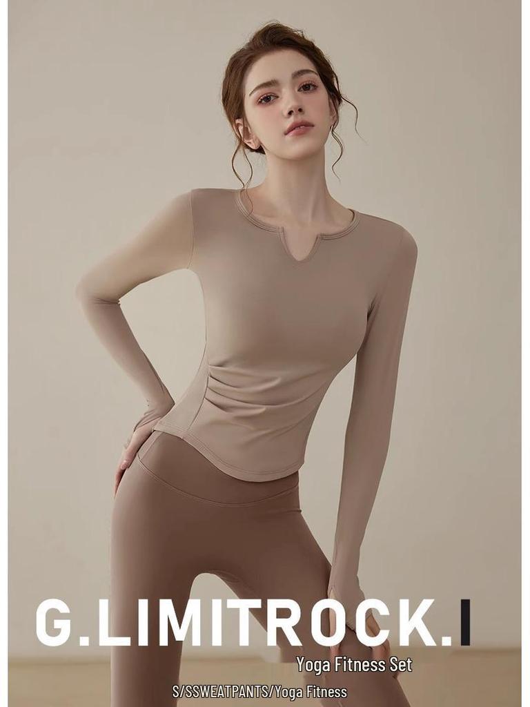 Damen Schnelltrocknendes Langarm-Top zum Abnehmen für Yoga & Pilates