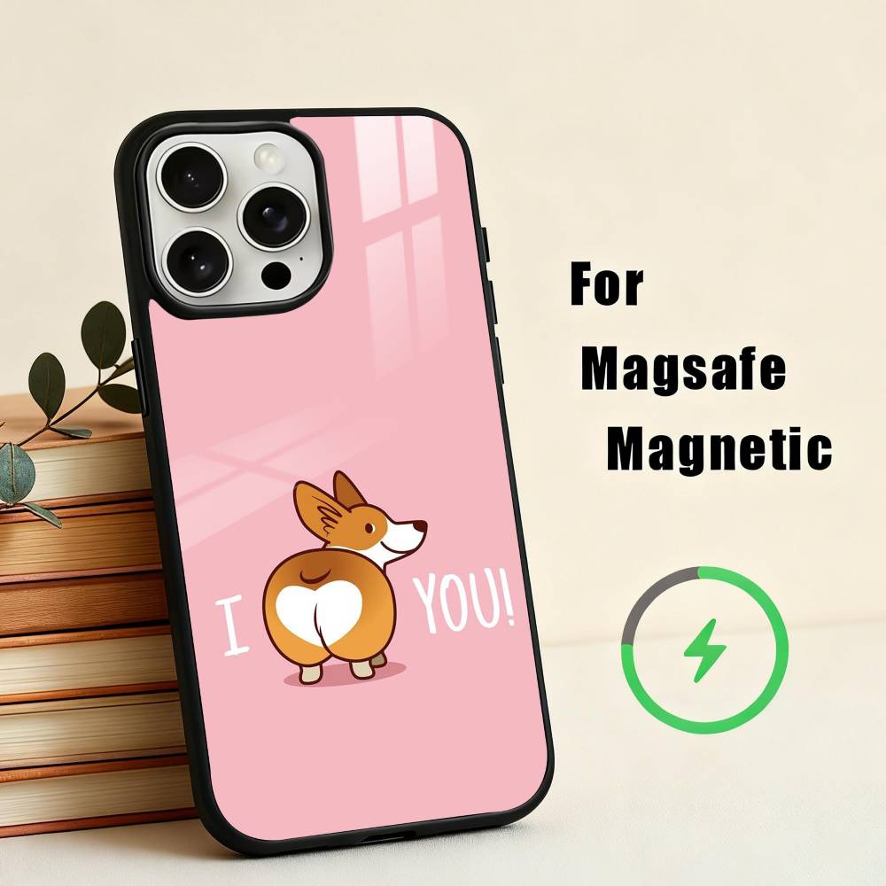C-Cute corgi D-dog-G  Phone Case For iPhone17,16,15,14,13,12,11 Plus,Pro Max Magnetic For Magsafe Wireless Charging