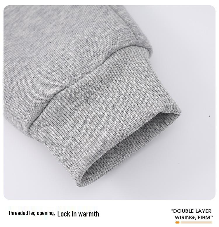 Brand Kids' Thickened Lambswool Sweatpants for Autumn/Winter - Boys' Warm Casual Long Pants