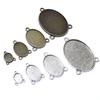 5-40pcs 3-Loops Oval Prndant Cabochons Blank Base Setting DIY Necklace Bracelet Jewelry Making Accessories Findings