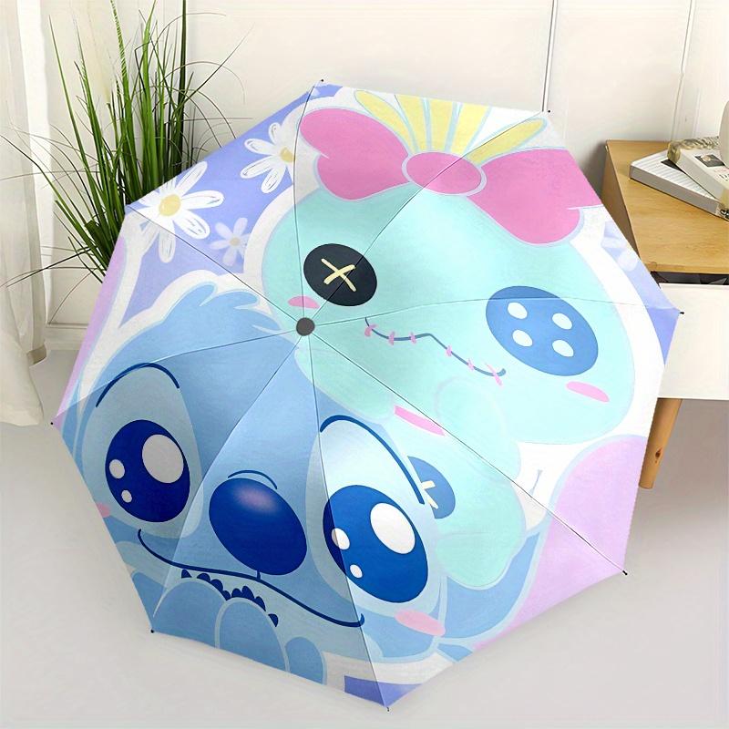 

Disney Stitch,Pastel Automatic Opening and Closing Umbrella Suitable for all occasion and business umbrella, unisex portable tri fold smal