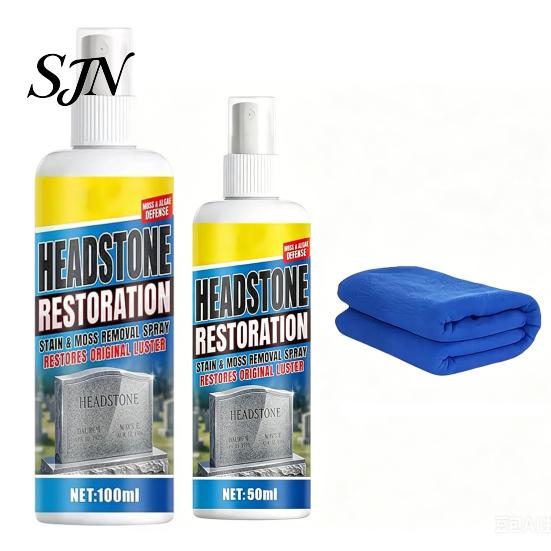 Tombstone Cleaner Headstone Restoration And Cleaning Spray, Monument for Granite Spray Marble Cemetery Memorials, Gentle Stone Care Way 50/100ml