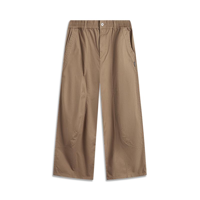 

Li Ning CF Series Solid Color Straight Loose Sports Casual Pants Men Bottoms Cocoa-Brown AKXU521-5 L