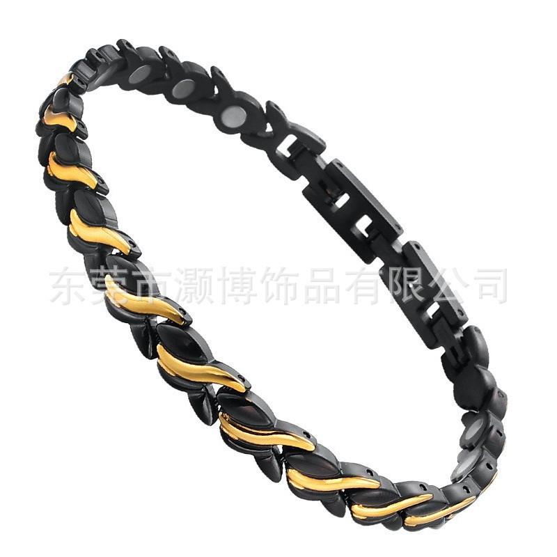 Magnetic Therapy Bracelet Men Women Titanium Steel Geometric Design Adjustable Unisex Jewelry Gift