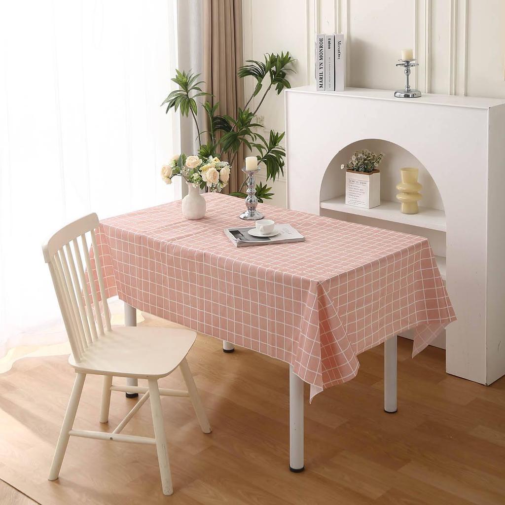 Waterproof & Stain-Resistant Plaid PEVA Tablecloth for Dining or Stall Use