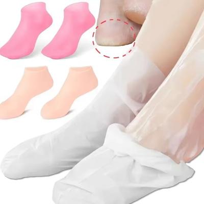 1 Pair Silicone Moisturizing Socks Exfoliating Gel Heel Socks Callus Cracked Dead Skin Remove Protector Pain Relief Foot Care