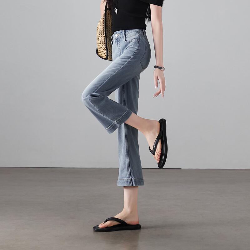 SOFSIL 2026 Summer Women's Slim Fit Cropped Flare Jeans