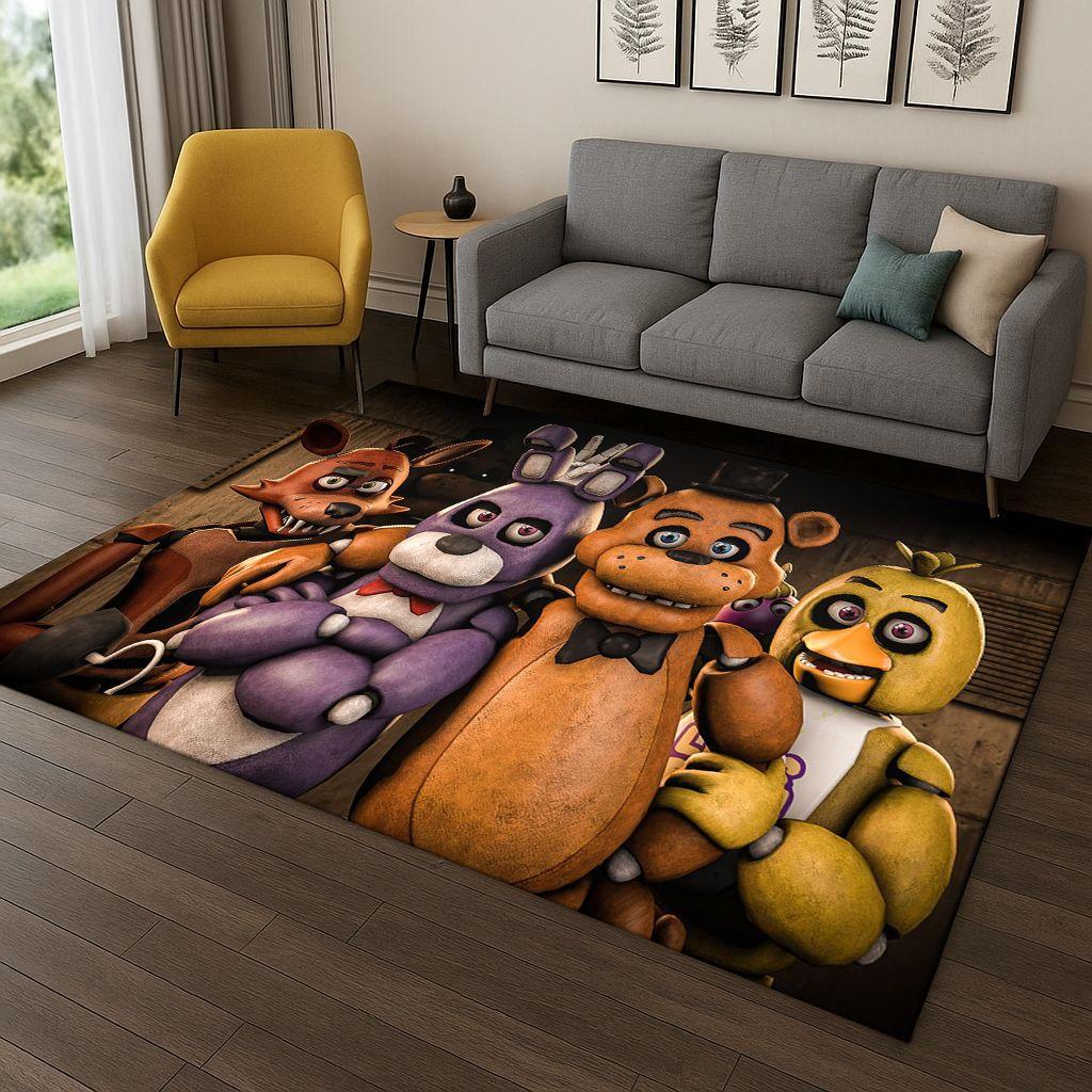 

3D Ковер Мультяшный Фредди из Игры F-FNAF для Дома Спальни Гостиной Дивана Прихожей Декор, Детский Коврик для Игр Нескользящий Коврик Подарок 40x60cm