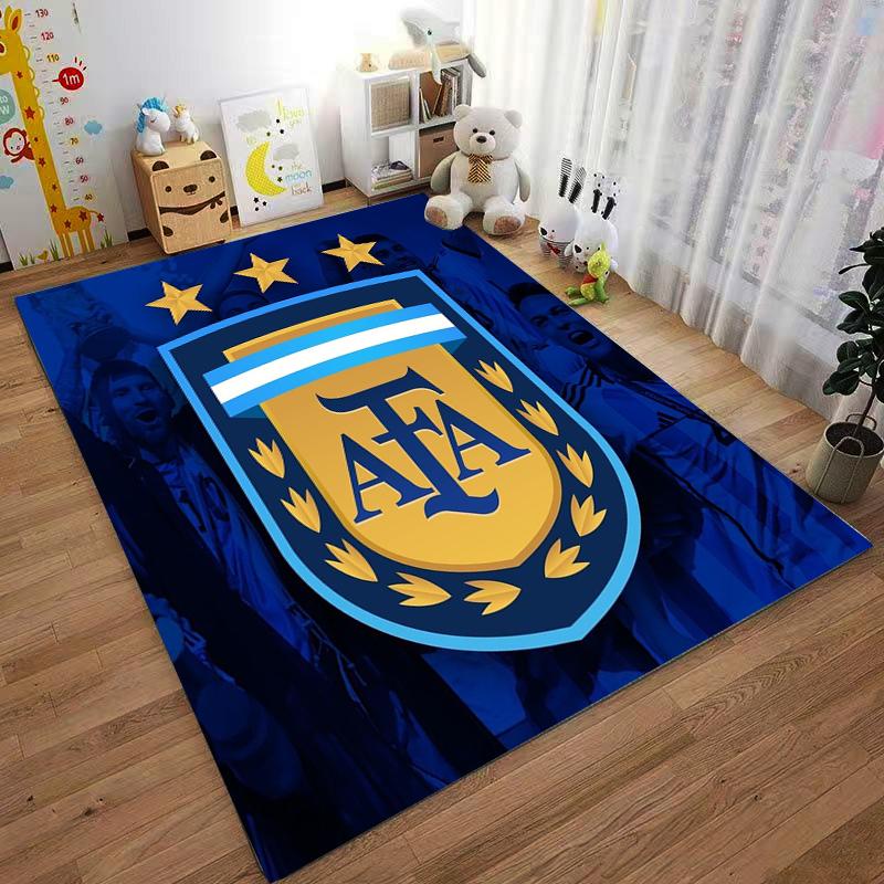 Tappeto Blu con Design Logo AFA e Motivo a Tre Stelle Adatto per l'uso come antiscivolo per divani di soggiorno e camere da letto