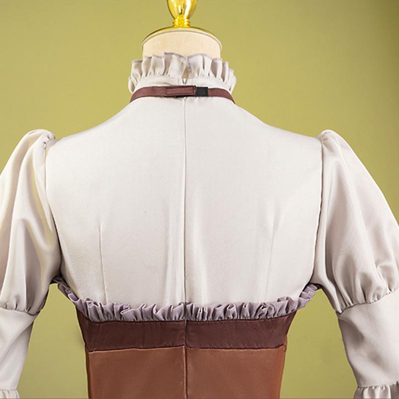 Anime Sousou No Frieren Linie Cosplay Costume Women Brown Lolita Vintage Renaissance Dress Halloween Suit With Horn