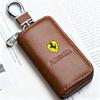 Leather Car Key Case Cover Shell Keychain For Ferrari F1 F8 F80 SF90 Stradale SF90Spider 296 GTB 296 GTS 812 488 Car Accessories KL2