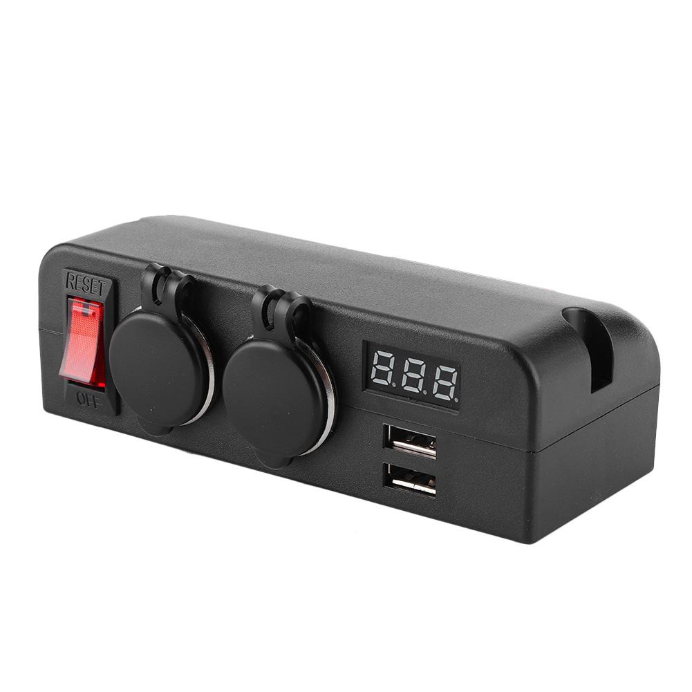 Cigar Lighter Socket Splitter 3 in 1 Multifunction USB Car Charger Voltmeter Power Adapter