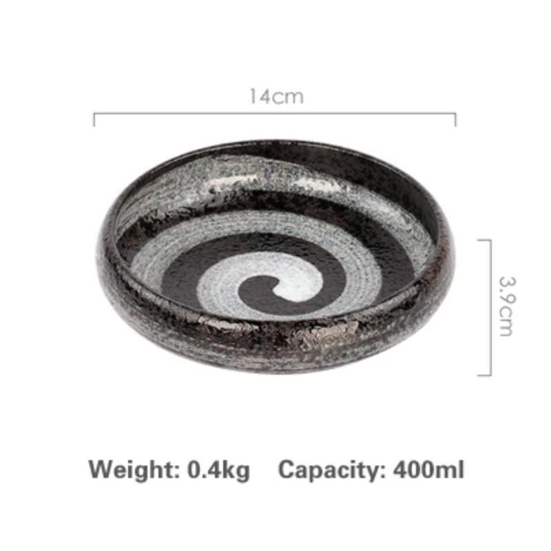 14cm  sell Creative retro ceramic sushi dishes tray Sauce Chili pepper snacks small dishes gold plates set dinner dishes sets